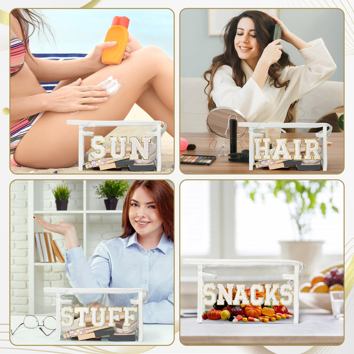 Y1tvei SNACKS clear makeup bag gift-ready design for snack lovers