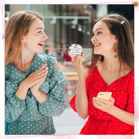 Compact makeup mirror ideal for quick checks on the go