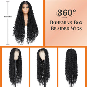 Full-length shot of Yacurcur braided wig displays flowing 36-inch style.