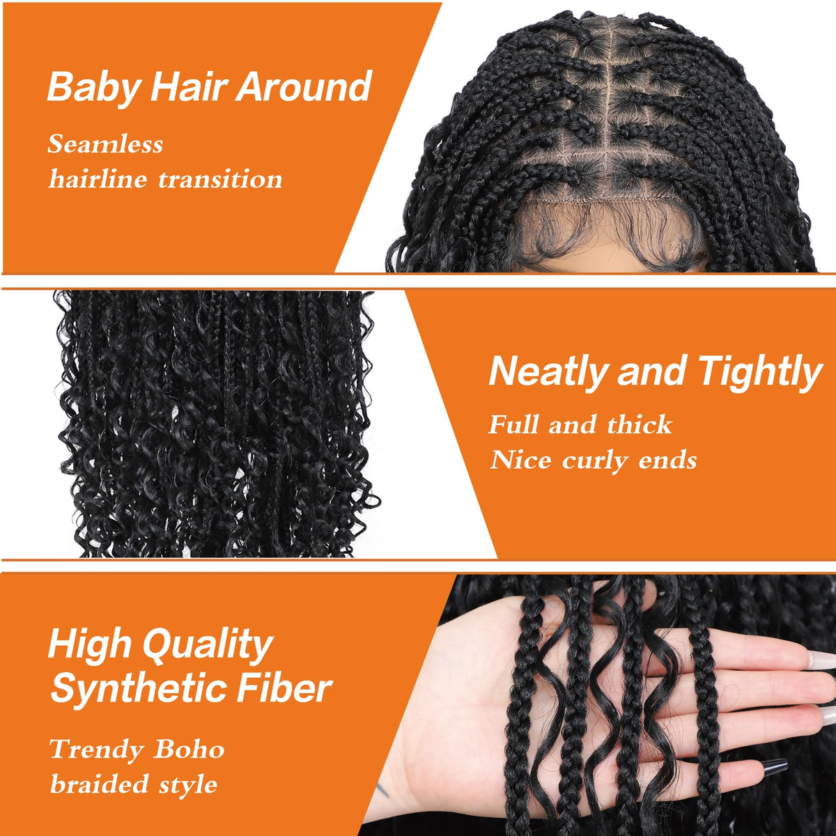 Breathable lace cap detail on Yacurcur wig enhances comfortable wear.