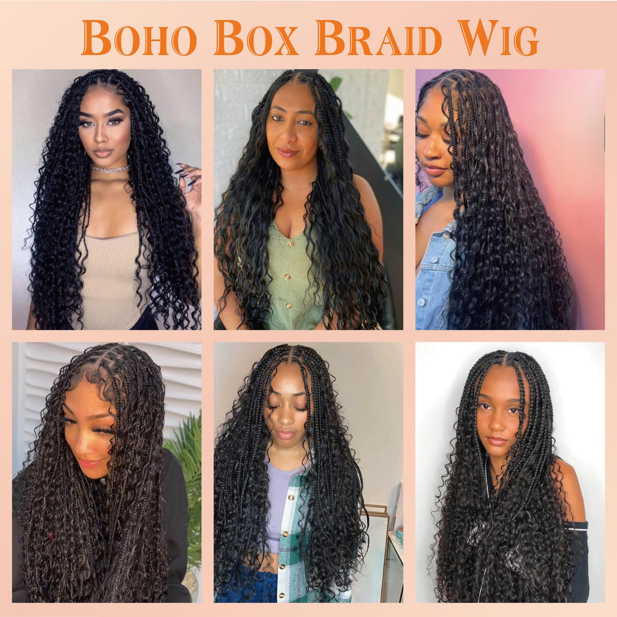 Model styled in multiple looks with Yacurcur boho wig for everyday versatility.