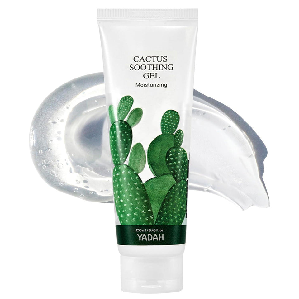 YADAH Cactus Soothing Gel on the face delivering lightweight hydration and calm