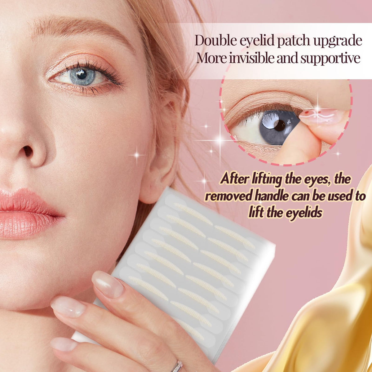 YAGUVI eyelid tape waterproof adhesive withstands sweat and humidity for active days.