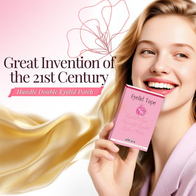 YAGUVI eyelid tape on eyelid demonstrates natural-looking lift and seamless blend.