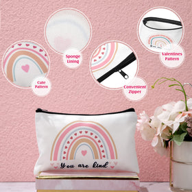 Yahenda makeup bag featuring eight encouragement phrases to inspire routines