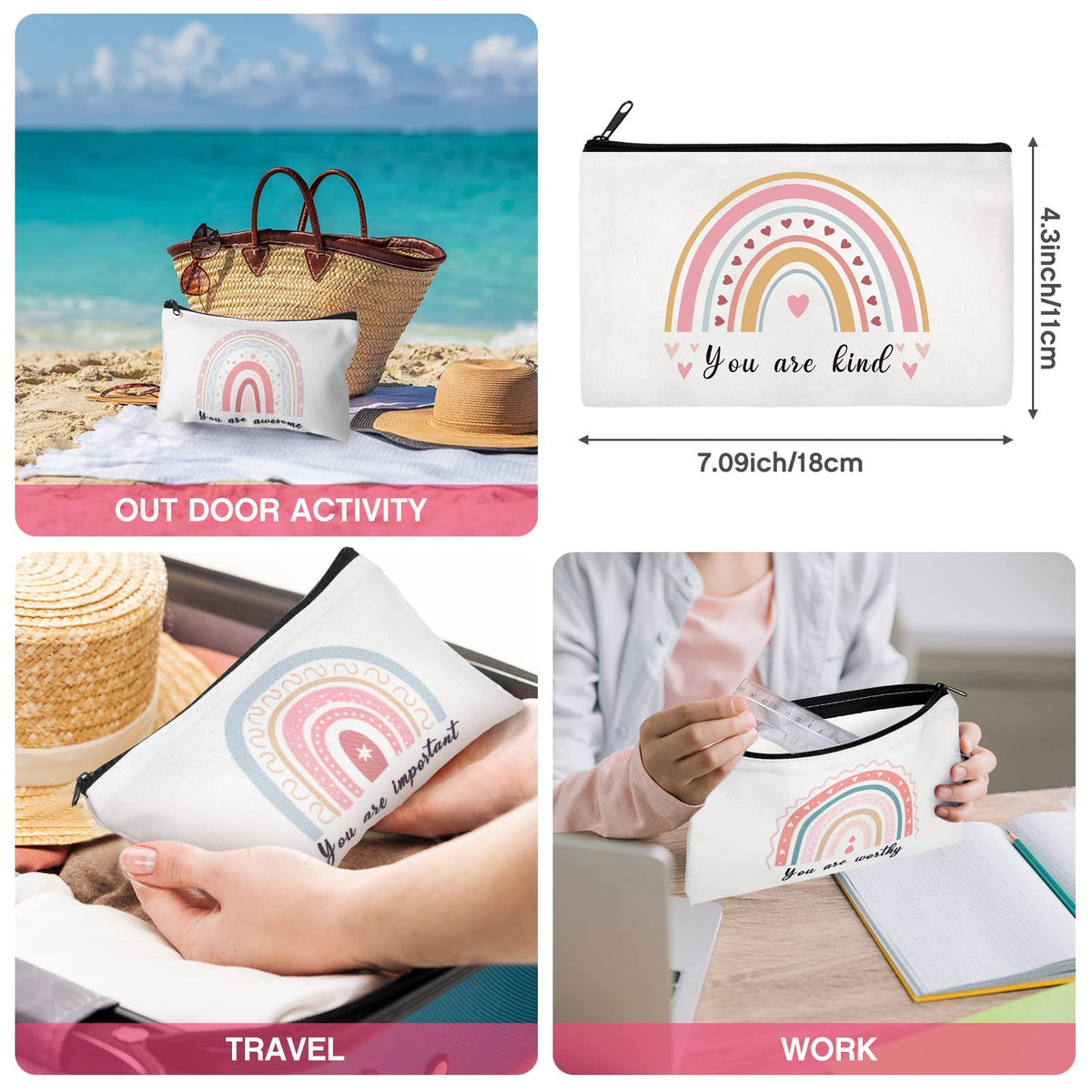 Yahenda travel-friendly cosmetic organizer keeps items neatly in totes