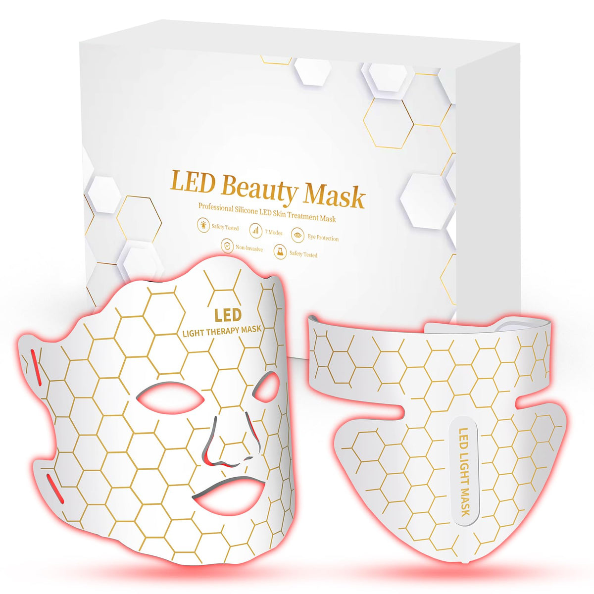 Yahi red light mask face 660nm panel for targeted facial therapy.