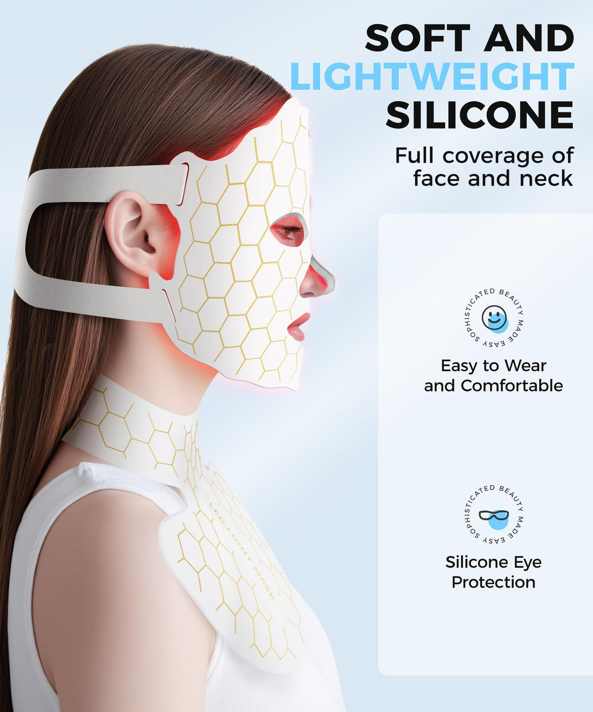 Yahi mask soft silicone fit for comfortable daily wear.
