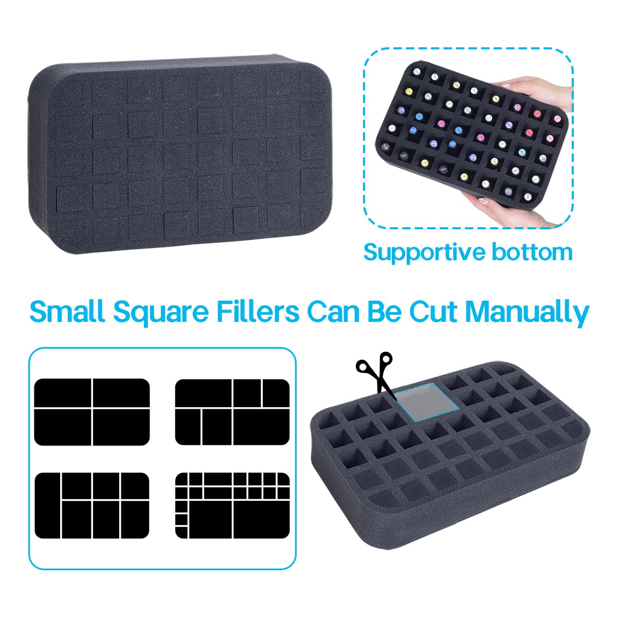 YAHOURWAT memory foam insert stabilizes bottles while you reach for color.