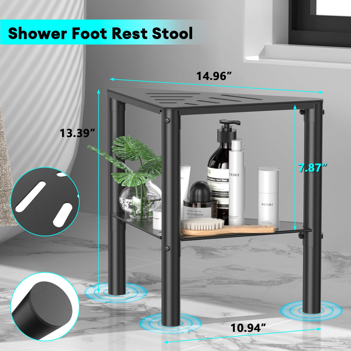 YAJONUE anti-slip pad demonstrates secure grip on wet surfaces.