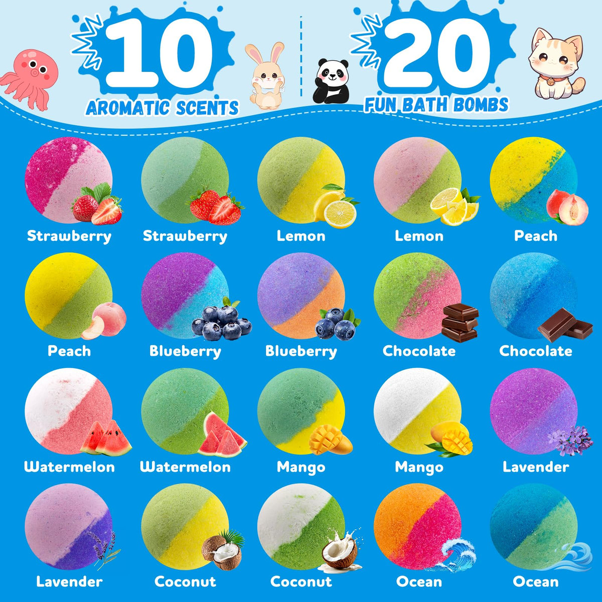 Gift-ready Yakrzonn bath bombs ideal for birthdays.