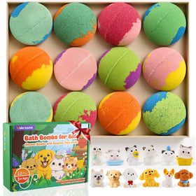 Yakrzonn kids bath bombs with surprise toy inside promote imaginative play during bath time