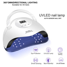 YALSYNY LED nail lamp cures gel quickly with sensors