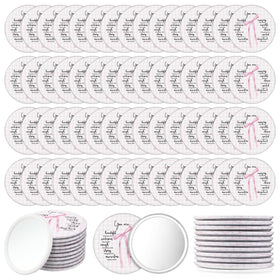 Yalikop 60 mini Christian compact mirrors with pink bow for daily faith reminders.