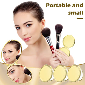 Yalikop gold compact mirror metal shell durability resists wear for daily use