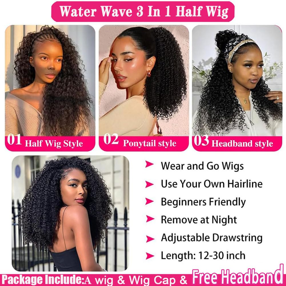 Yamduly Half Wig drawstring cap fit demonstrates secure, comfortable wear