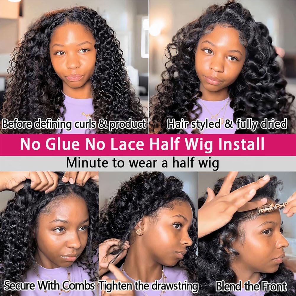 Yamduly Half Wig seamless hairline look for natural blend