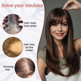 YAMI real human hair topper offers soft, tangles-free texture for easy styling.