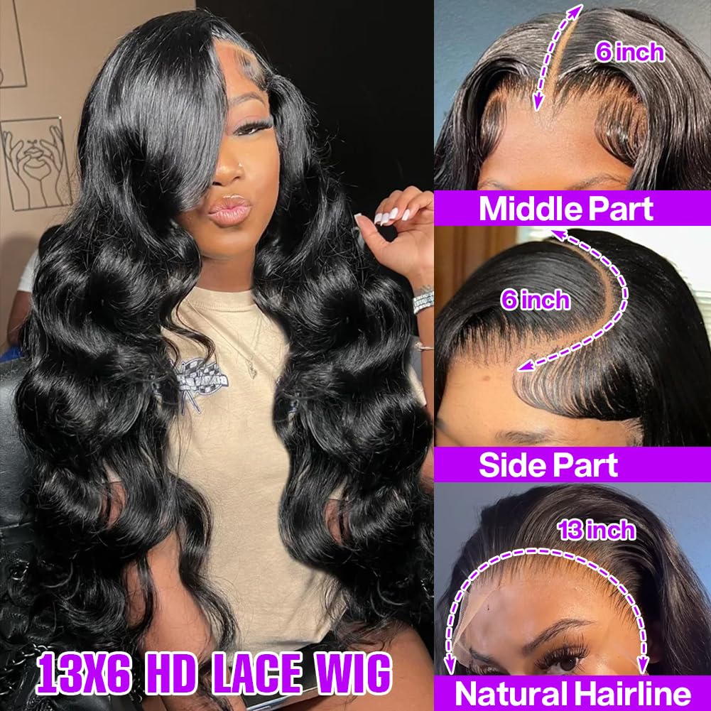 Yamikk 13x6 lace frontal wig with HD lace for seamless parting.