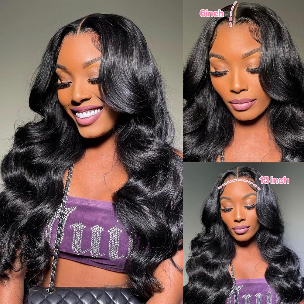 Yamikk body wave wig 22in provides full density and soft movement.