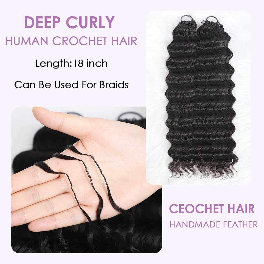 Yamikk deep wave crochet hair 18in adds natural bounce and movement