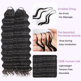Yamikk feather crochet hair 18 inch bundle pre-separated for fast installs