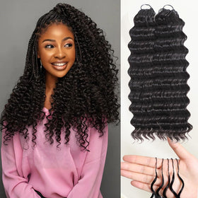 Yamikk feather crochet extensions in 18 inch length for fuller knotless braids