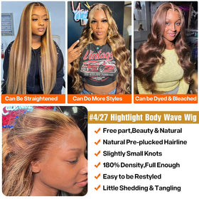 Yamikk Honey Blonde highlight wig long 26 inch length for dramatic styling