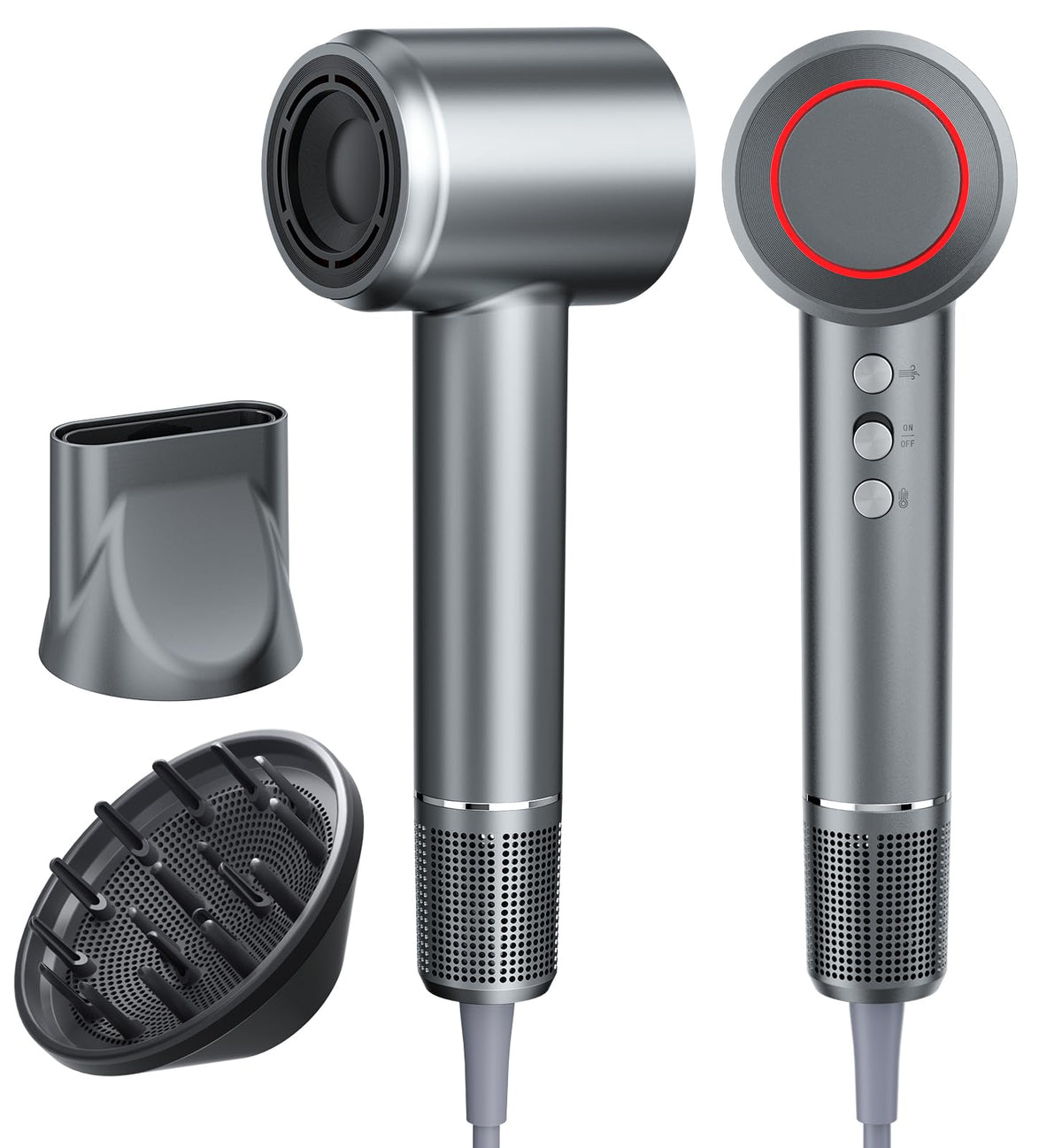 The Yammoya 2026 hair dryer with diffuser attachment for even airflow.