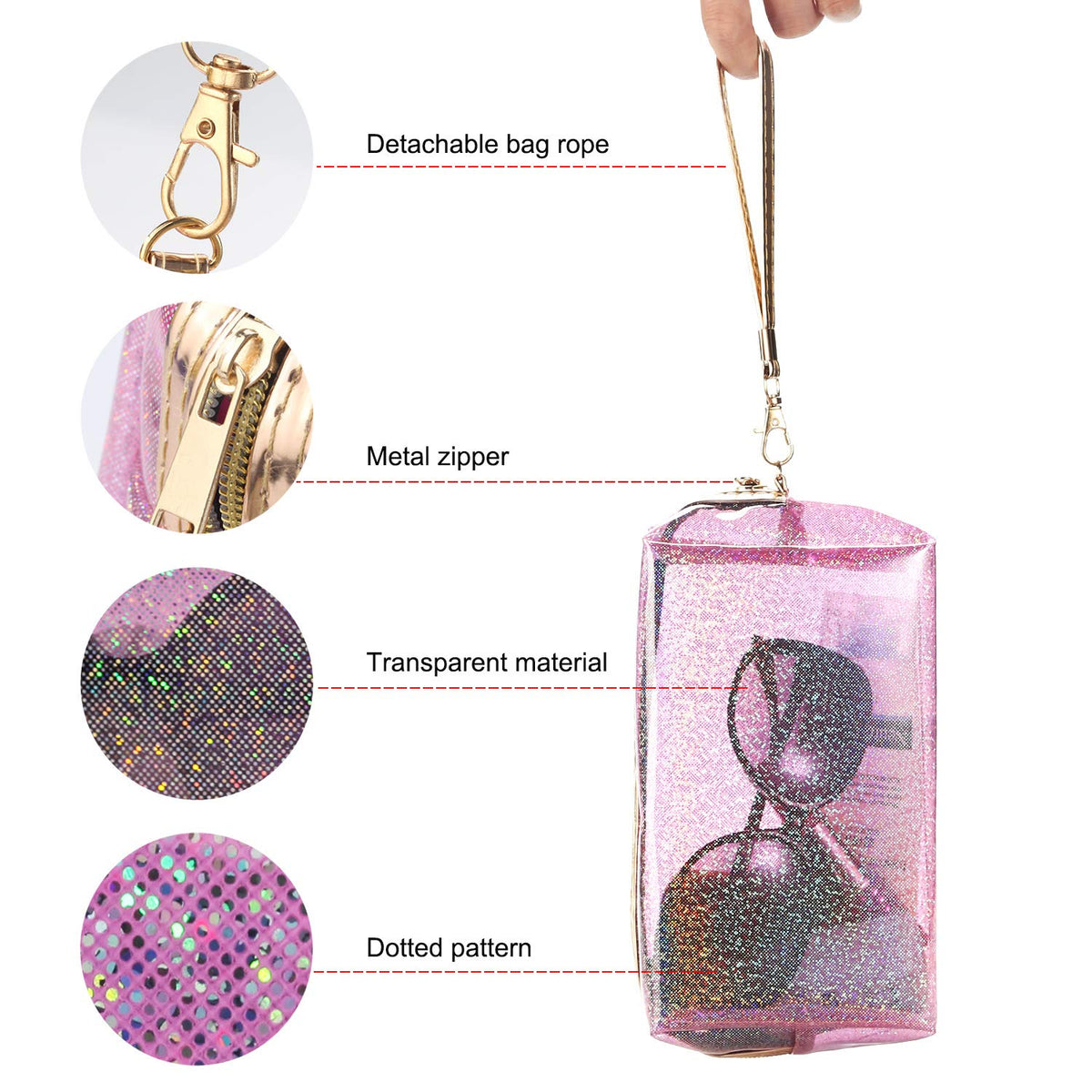 YANGROW portable cosmetic pouch offers roomy space for cosmetics and accessories