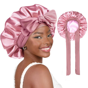 Yanibest adjustable satin bonnet for sleeping with flexible fit protects hair overnight