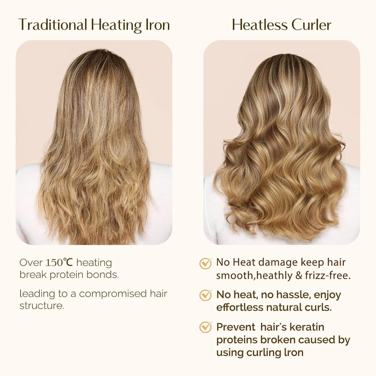 YANIBEST after-use results showing natural-looking curls overnight