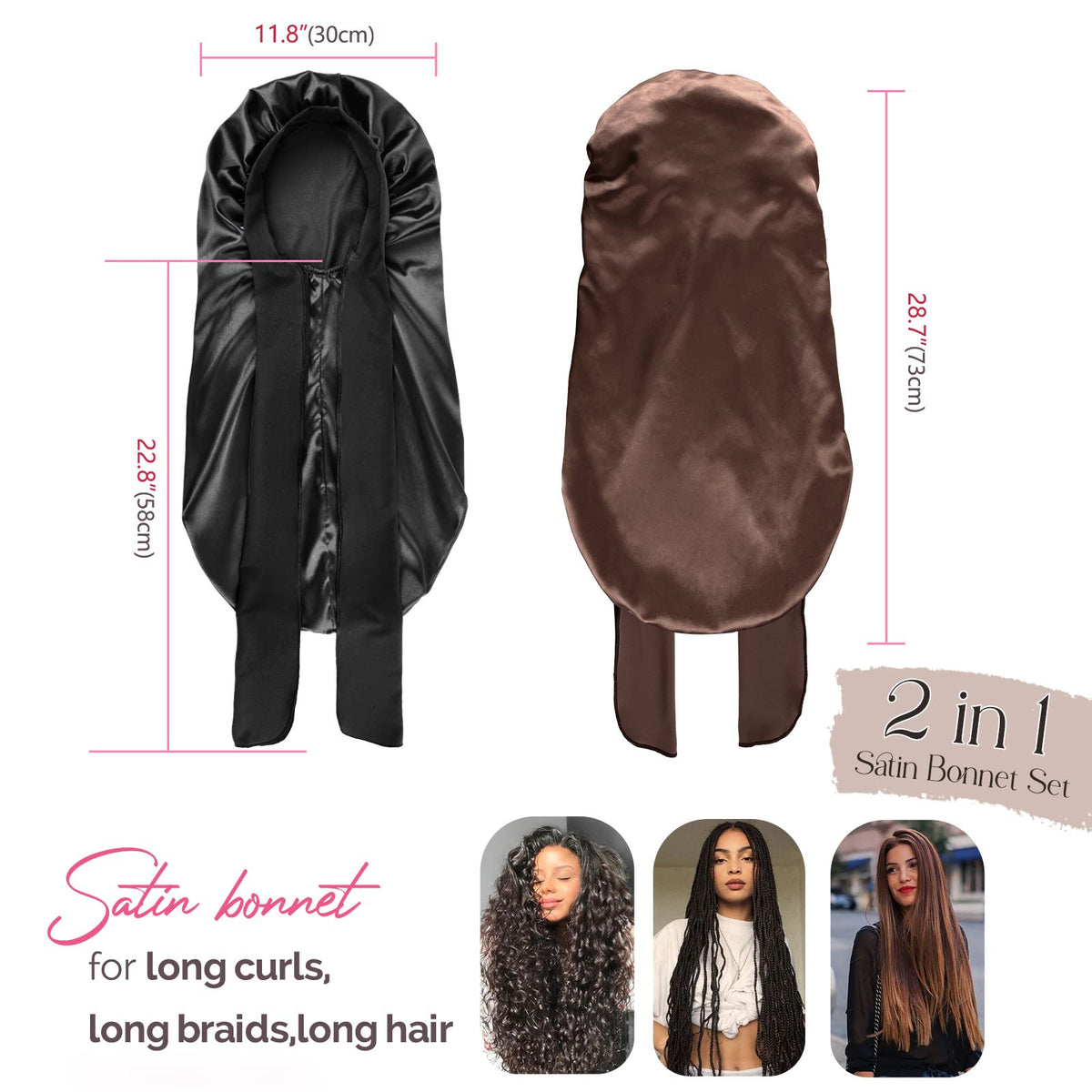 YANIBEST braid bonnet for long hair keeps thick braids secure overnight