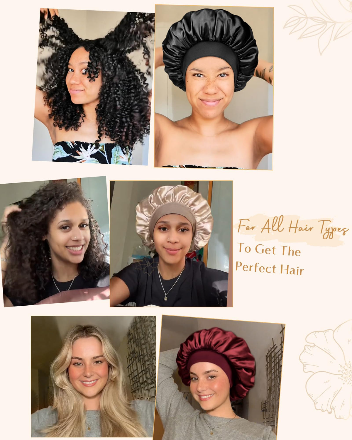 YANIBEST curl-friendly bonnet suitable for natural and curly hair