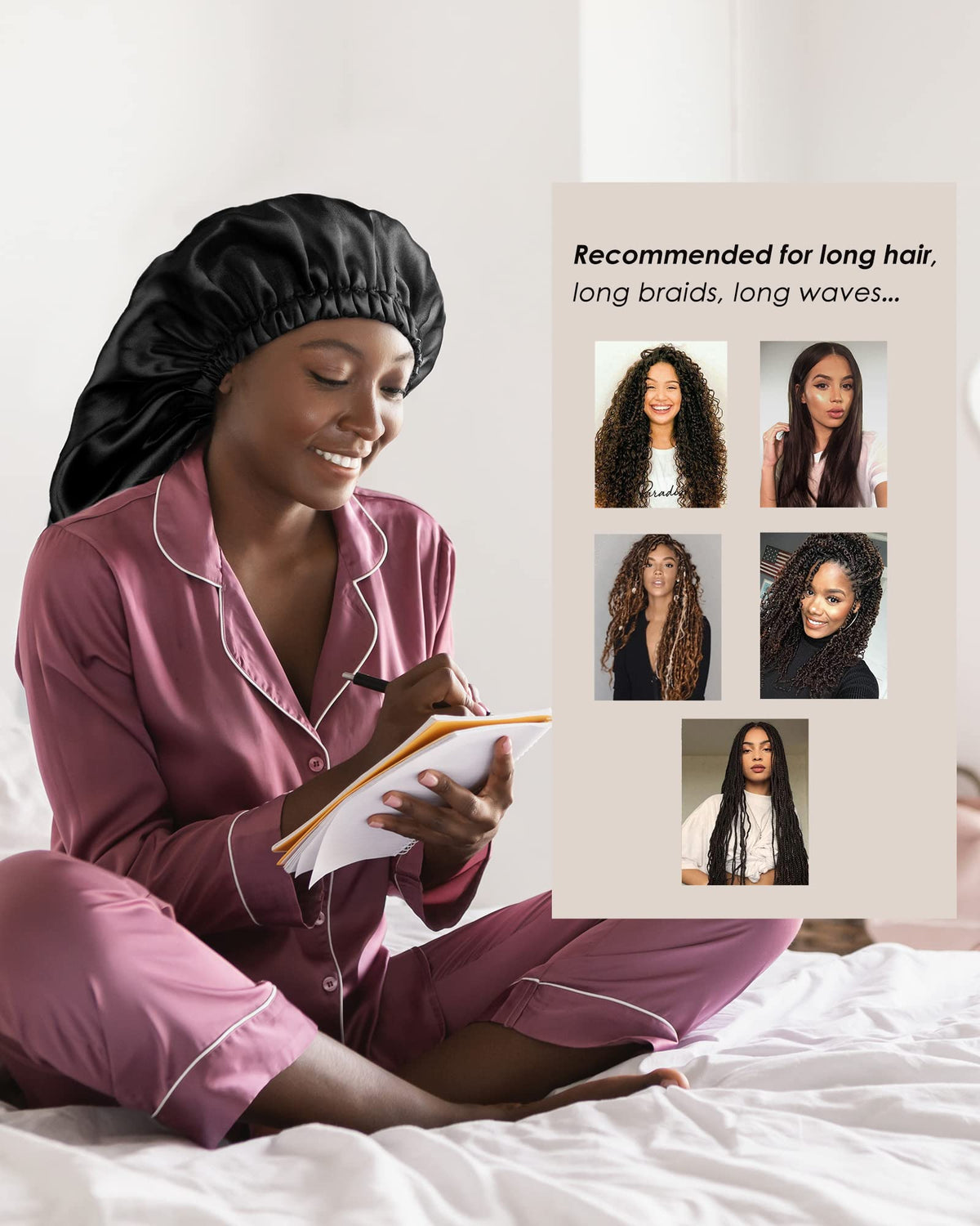 YANIBEST curly-hair friendly bonnet keeps curls smooth for sleep and skincare