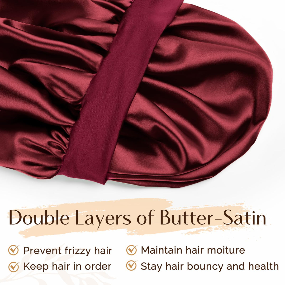 YANIBEST double-layer satin bonnet close-up highlighting luxurious texture