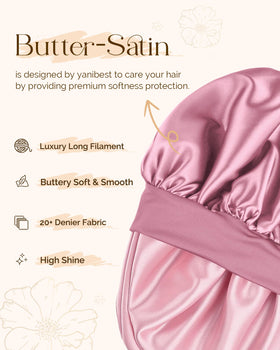 Yanibest double-layer satin bonnet reversible design preserves moisture and prevents leaks