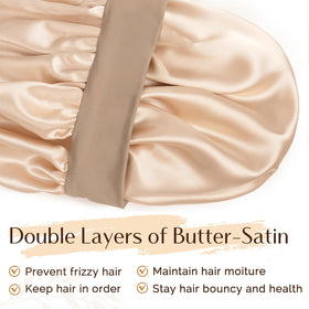 YANIBEST double-layer satin bonnet provides luxurious hair protection while you rest