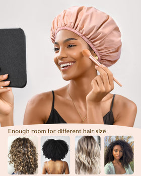 YANIBEST double-layer shower cap protects styles while washing or sleeping.