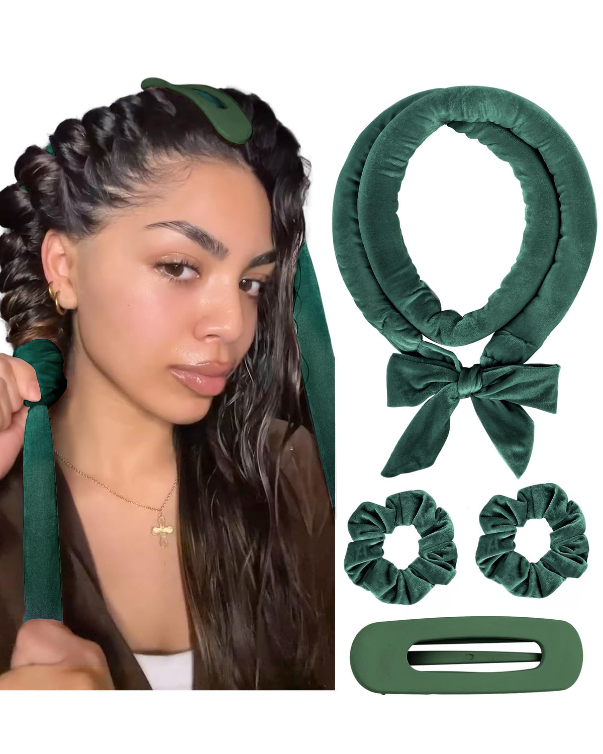 YANIBEST heatless curler for overnight curls; gentle styling with no heat damage.