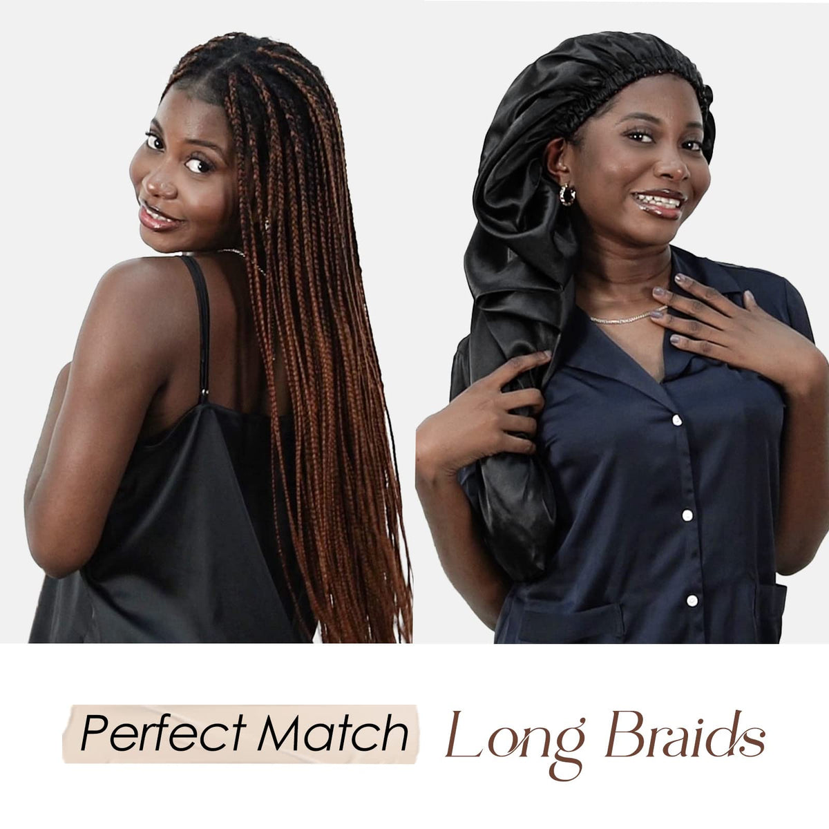 YANIBEST long satin bonnet provides full head coverage for long or thick hair