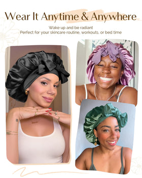 Yanibest multi-purpose satin bonnet for face care and overnight treatments