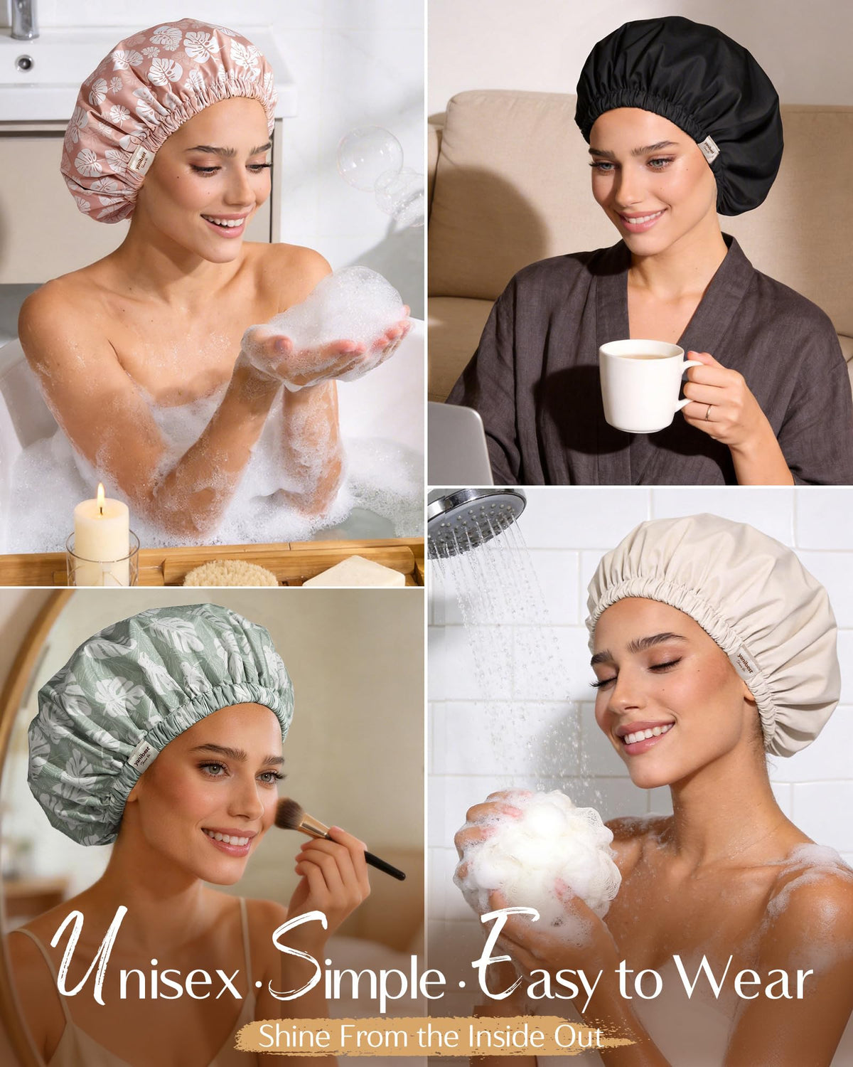 Yanibest reusable hair protection cap for daily showers.