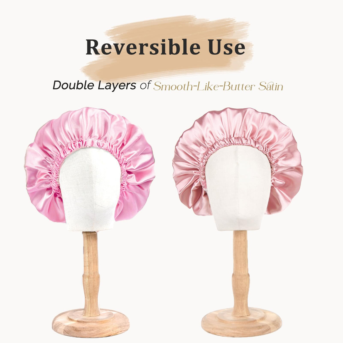 YANIBEST reversible satin bonnet two-colors offers versatile styling.