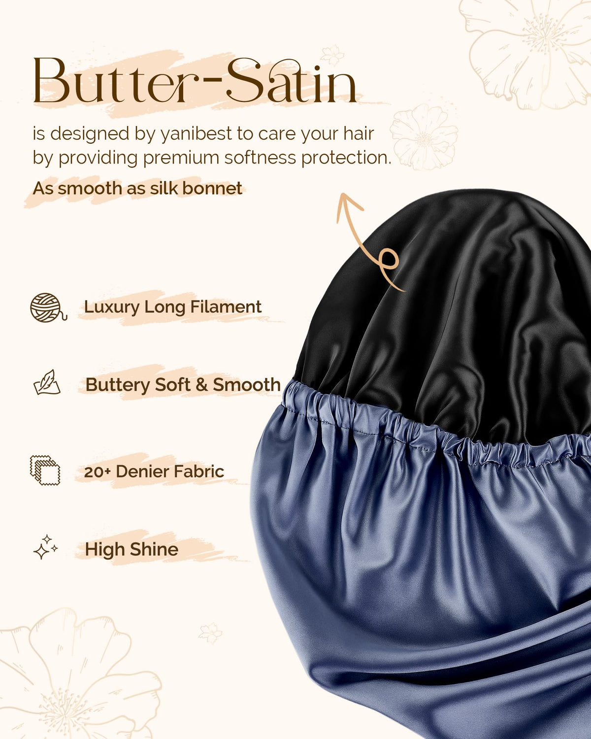 Ideal for braided, locs or curly hair to minimize frizz overnight.
