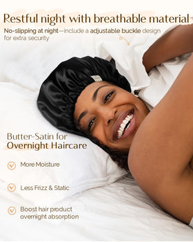 YANIBEST satin bonnet for sleep protects hair from friction and breakage