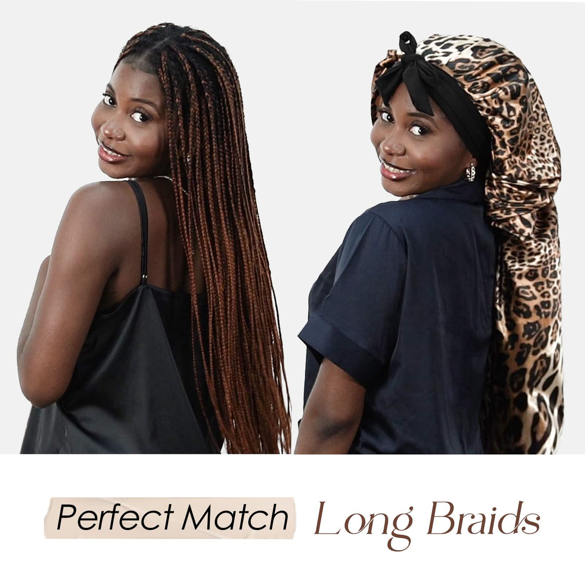 YANIBEST long hair bonnet fits full coverage for curly or wavy styles.