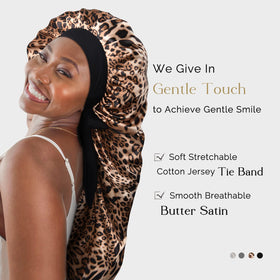 YANIBEST satin bonnet for skincare and bath protects hair during routines.