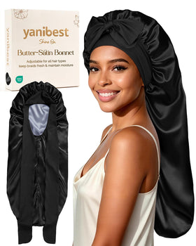 YANIBEST satin sleep bonnet extra long for braids moister protection overnight