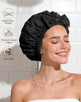 Yanibest shower cap with wide elastic band prevents slipping